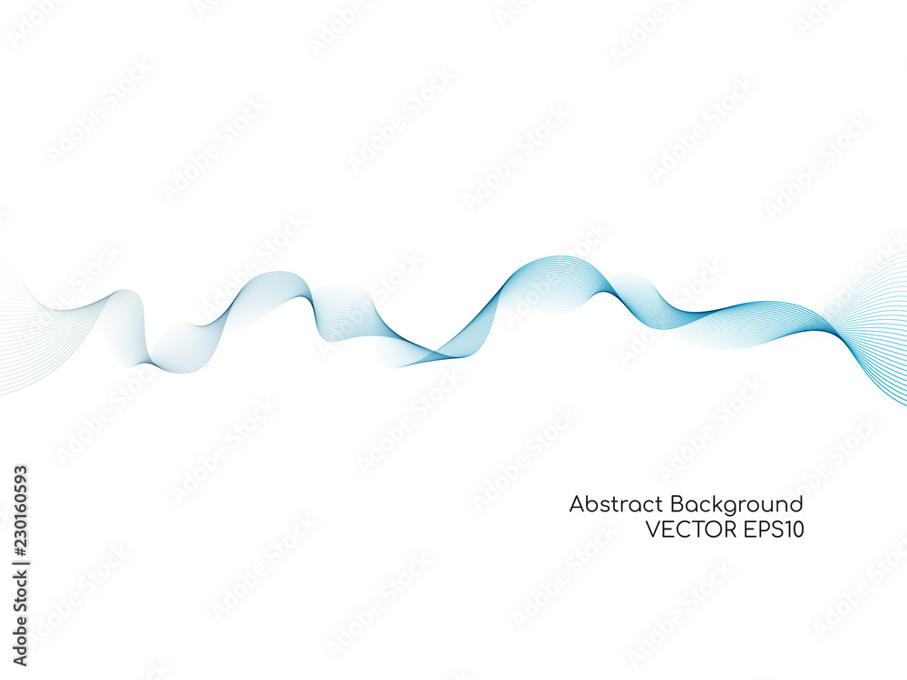Aufkleber abstract colorful blue wave lines flowing isolated on white background for vector design elements in