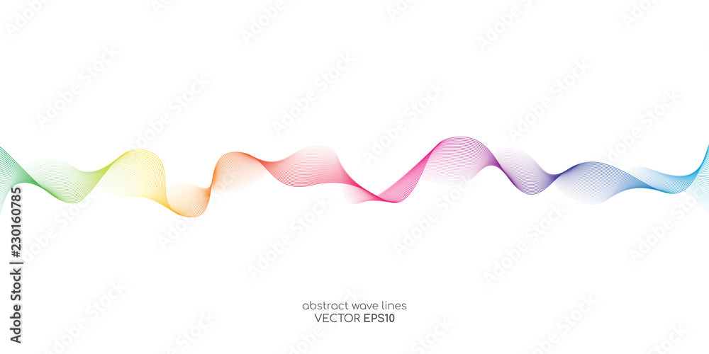 Aufkleber abstract colorful wave lines flowing isolated on white background for vector design elements in conc