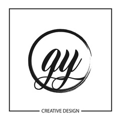 Initial GY Letter Logo Template Design