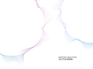 Abstract vector circle flowing wave lines with colorful soft tone color palette on white background for design element, banner, background