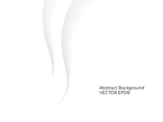 Abstract white background 3D concave wave texture smooth curve line with shadow.  For vector background, banner, divider, design element.