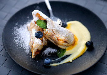 Photo of a large tasty dessert apple piel