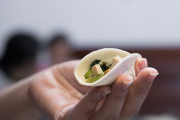 Home-made recipe for dumplings.