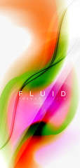 Color flowing wave, trendy liquid design template