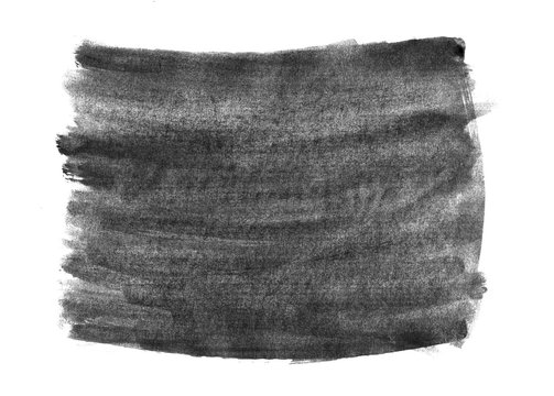 Black watercolor stain. Watercolour abstract hand painted textured wet ink spot for background.