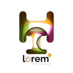 Abstract geometric design logo made of flowing elements