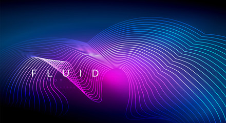 Digital flowing wave particles abstract background