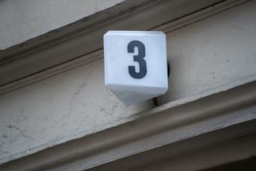 House Number with Digit 3