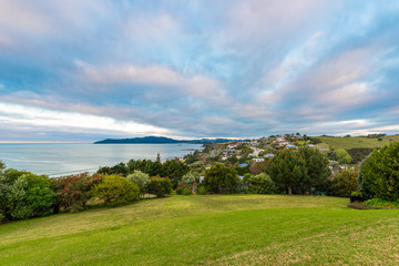 Fototapeta na wymiar View across Cable Bay in Mangonui New Zealand