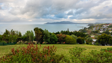 Fototapeta na wymiar Panoramic view of Cable Bay and Mangonui in New Zealand