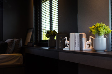 home decorations in the interior of a letter with an inscription home