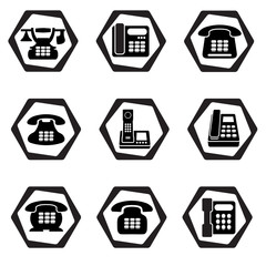 Office phones icon set