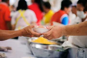 Feeding the hungry to get a taste for the poor Make humanitarian society : concept social contribution
