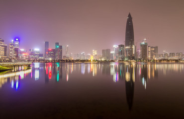 Fototapeta na wymiar Nightscape of Shenzhen Talent Park City