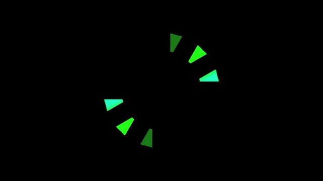 Loading.
Icon of Green Circle Rotating in progress Clockwise on Black Background