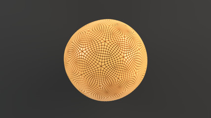 Fototapeta premium Orange sphere on the black surface