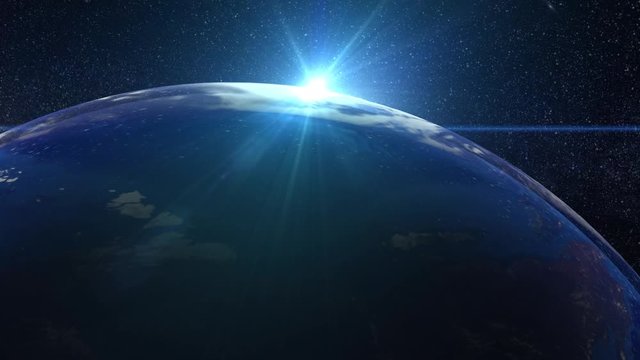 Beautiful Sunset over the Earth animation