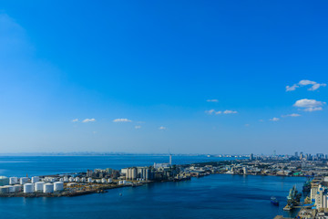 (千葉県ｰ湾岸風景)ポートタワーから望む東京湾の風景３