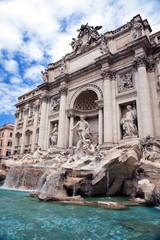 Fototapeta na wymiar Trevi Fountain in Rome - Italy. (Fontana di Trevi)
