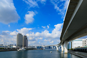 Fototapeta na wymiar (東京都ｰ都市風景)のぞみ橋から望む湾岸風景３