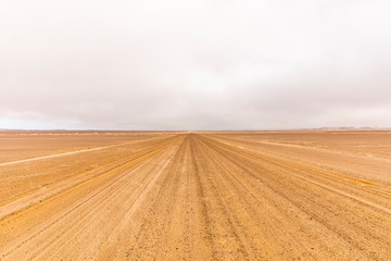 Fototapeta premium Gravel road in Skeleton Coast Park, Namibia.