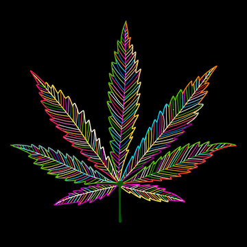 Cannabis leaf, sketch for your design