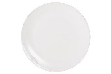 white plate on a white background isolated
