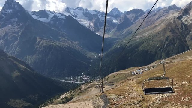 view from ropeway from Moussa-Achitara mount to Dombay