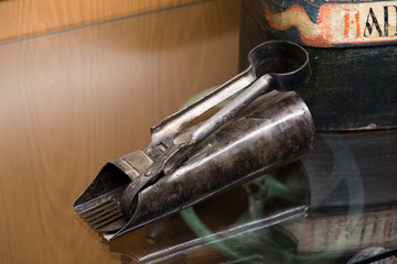 Hand cutter on herbs.