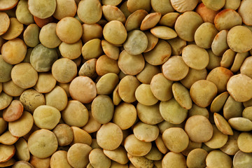 Lentils. Lentils background. Green lentils pattern. Natural organic lentils for healthy food