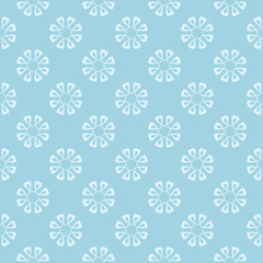 White floral seamless pattern on blue background