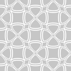 White floral seamless pattern on gray background