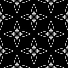 Geometric ornament. Black and white seamless pattern