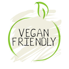 Vegan friendly label and high quality product badges. Bio Home made food Organic product Pure healthy Eco food organic, bio and natural product icon. Emblems for cafe, packaging etc. Vector