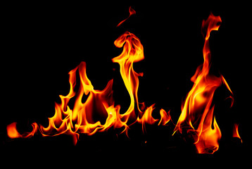 Flame of fire on a black background