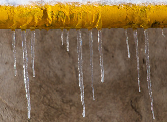 Icicles on the nature as a background