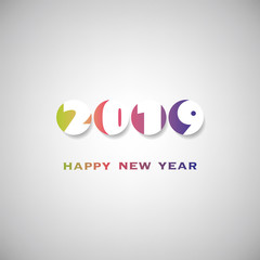 Obraz premium Simple Colorful New Year Card, Cover or Background Design Template - 2019