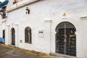 Street view of the historic district of Albaicin in Granada, Andalusia, Spain