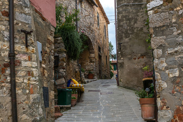 Colorful narrow streets in the medieval town of Campiglia Marittima in Tuscany - 6