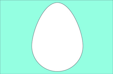 Vector of an egg with a turquoise background. Easter and food.