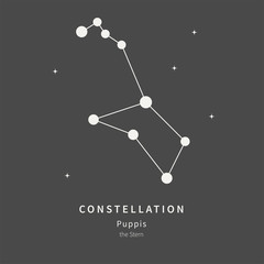 The Constellation Of Puppis. The Stern - linear icon. Vector illustration of the concept of astronomy.