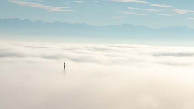 Markdorf am Bodensee im Nebel