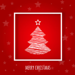 christmass card red background with stars