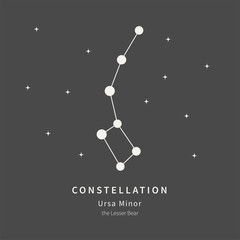 The Constellation Of Ursa Minor. The Lesser Bear - linear icon. Vector illustration of the concept of astronomy.