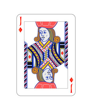 Jack of diamonds playing card with isolated on white