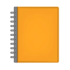 Orange letter size disc bound note book front cover, vector template
