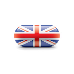 United Kingdom flag, vector illustration on a white background