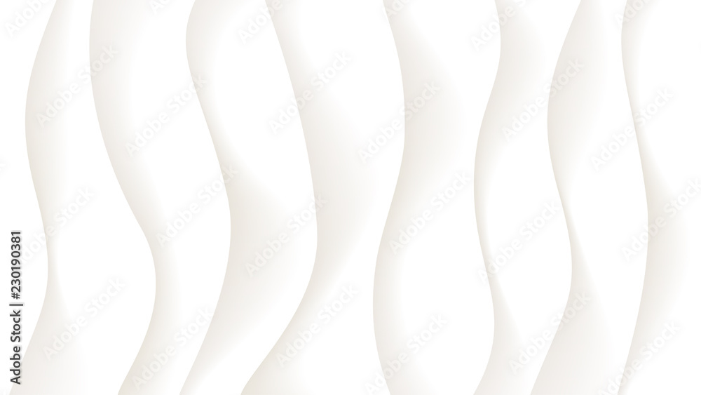 Poster Abstract wavy white 3D pattern overlay background