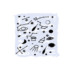 Space Galaxy pattern, print, template illustration.