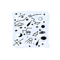 Space Galaxy pattern, print, template illustration.